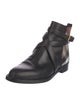Burberry House Check Pattern Leather Chelsea Boots