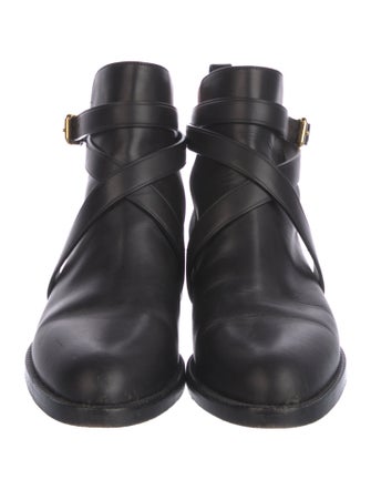 Burberry House Check Pattern Leather Chelsea Boots