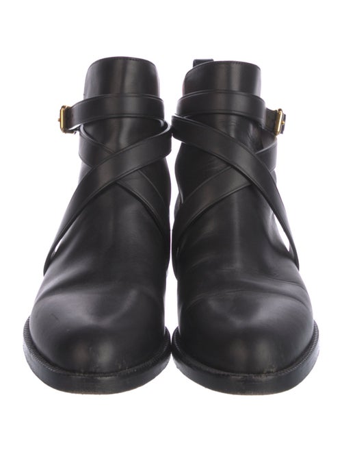 Burberry House Check Pattern Leather Chelsea Boots