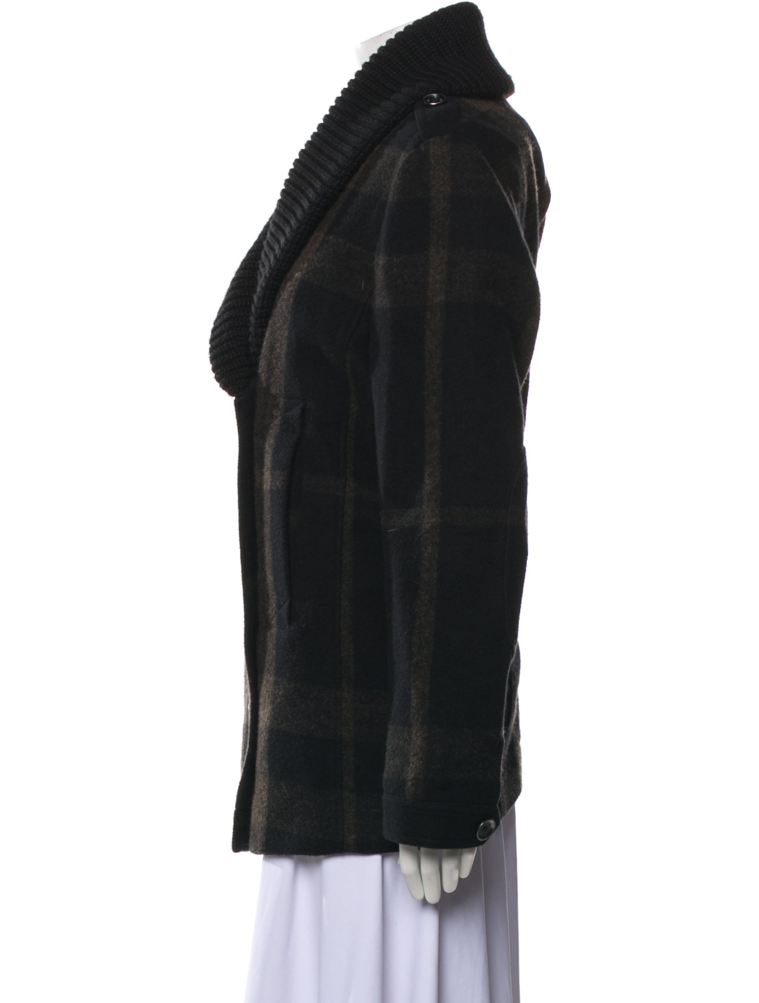 Burberry Plaid Print Coat