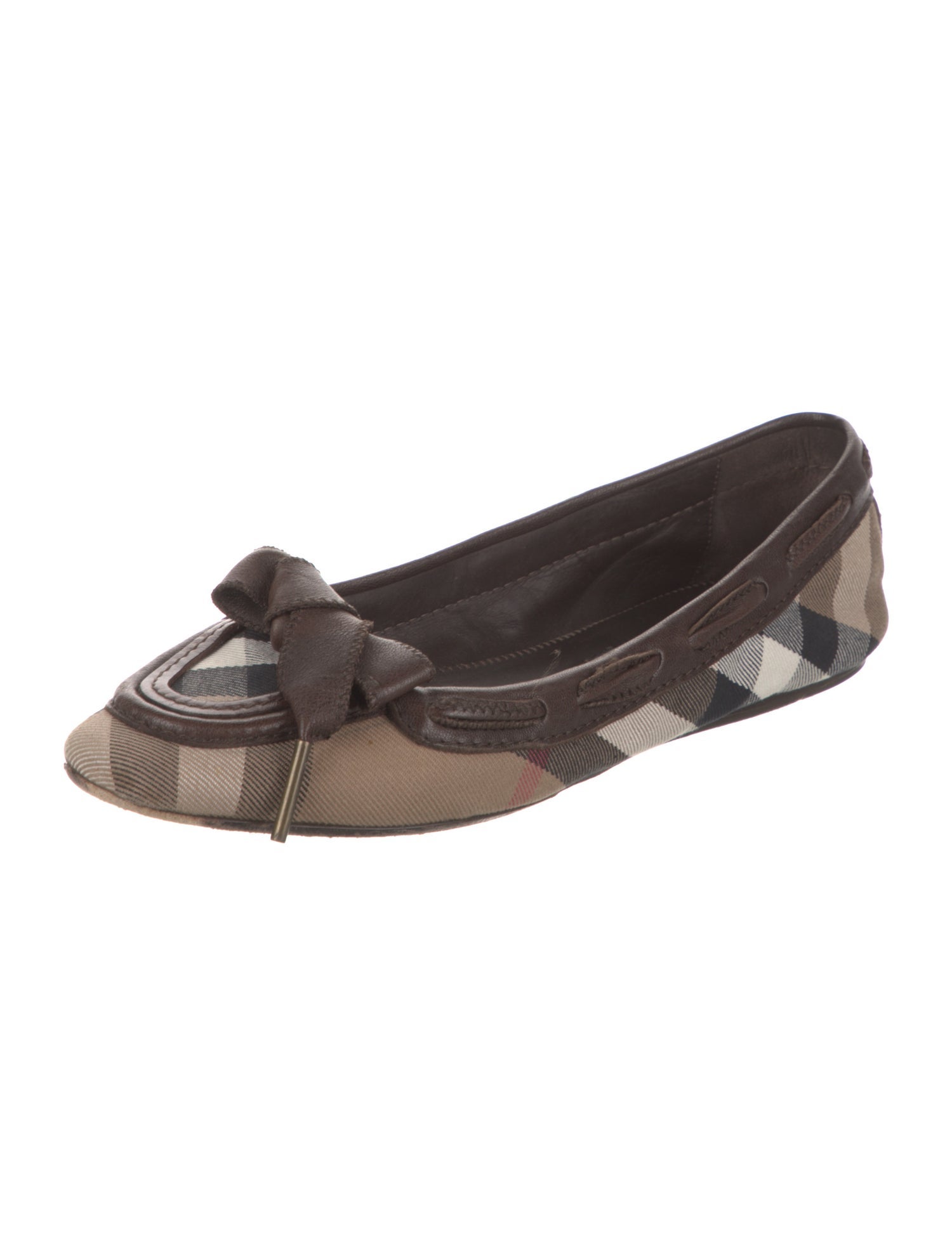 Burberry Nova Check Pattern Canvas Ballet Flats
