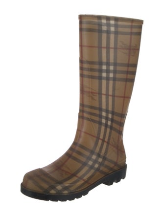 Burberry Horseferry Check Pattern Rubber Rain Boots