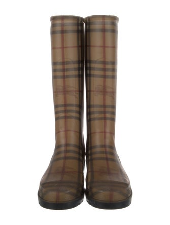 Burberry Horseferry Check Pattern Rubber Rain Boots