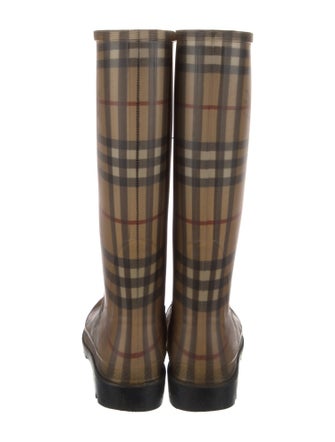 Burberry Horseferry Check Pattern Rubber Rain Boots