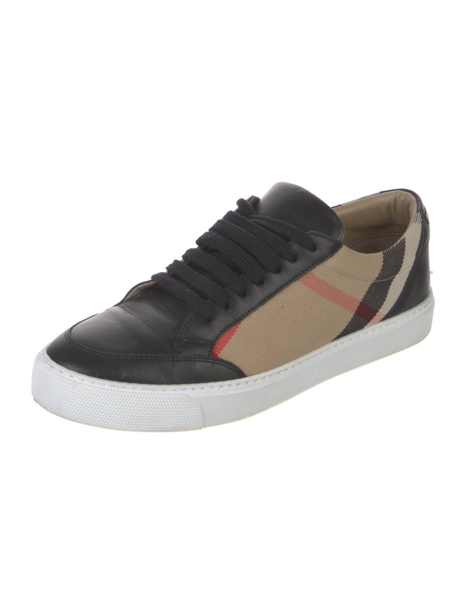 Burberry Nova Check Pattern Leather Sneakers