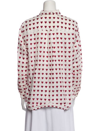 Burberry Linen Printed Button-Up Top