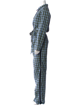Burberry Plaid Print Jumpsuit