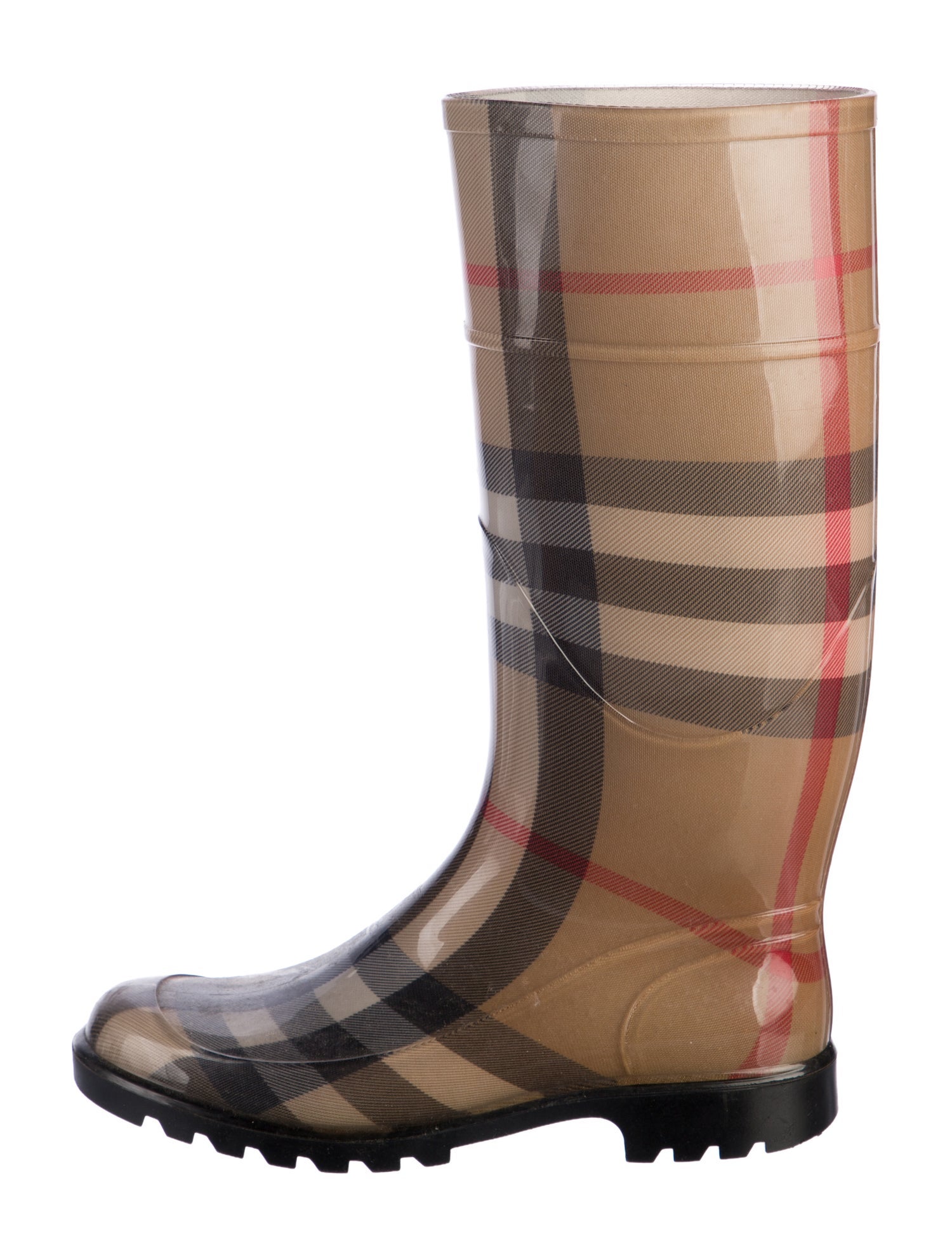Burberry House Check Pattern Rubber Rain Boots