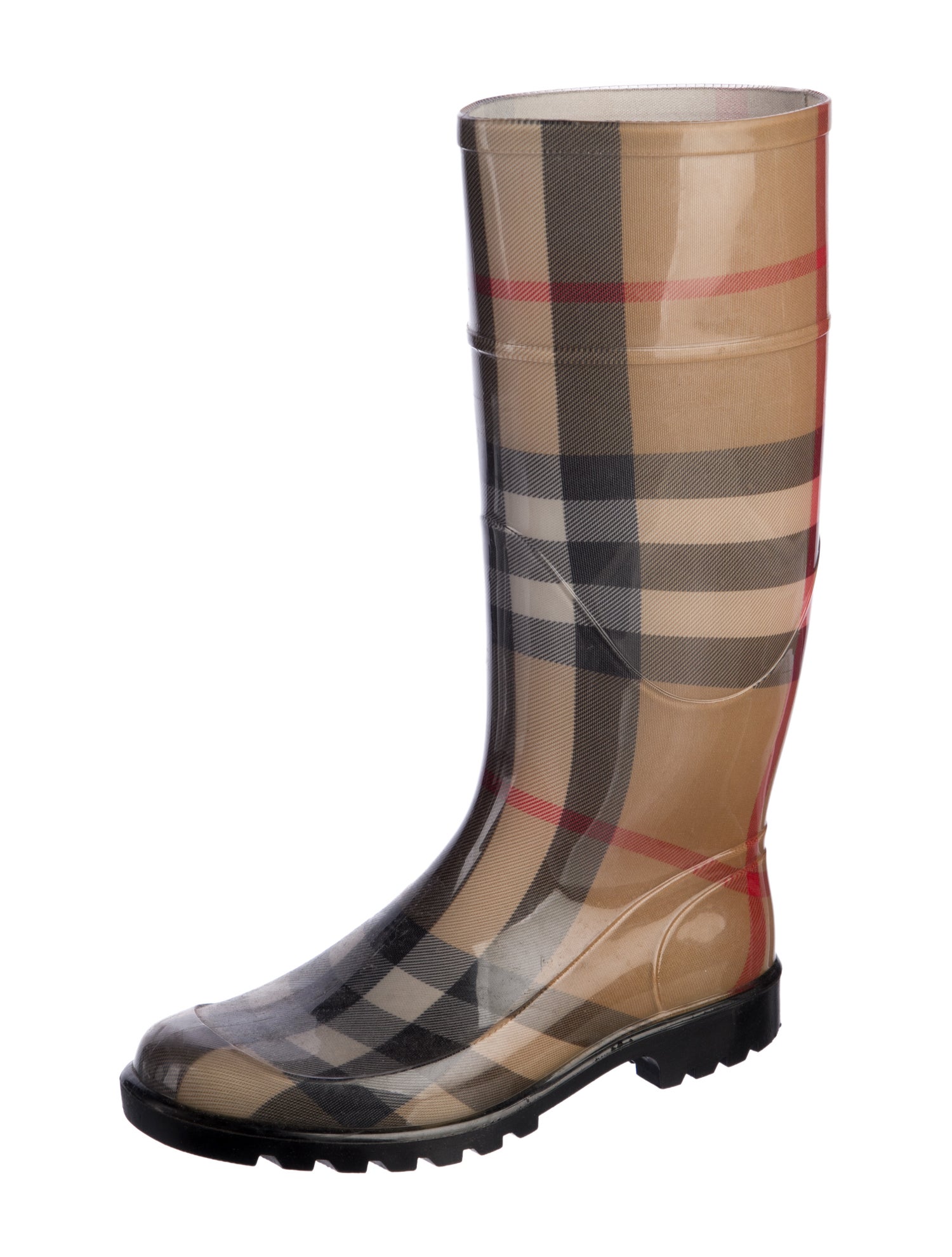 Burberry House Check Pattern Rubber Rain Boots