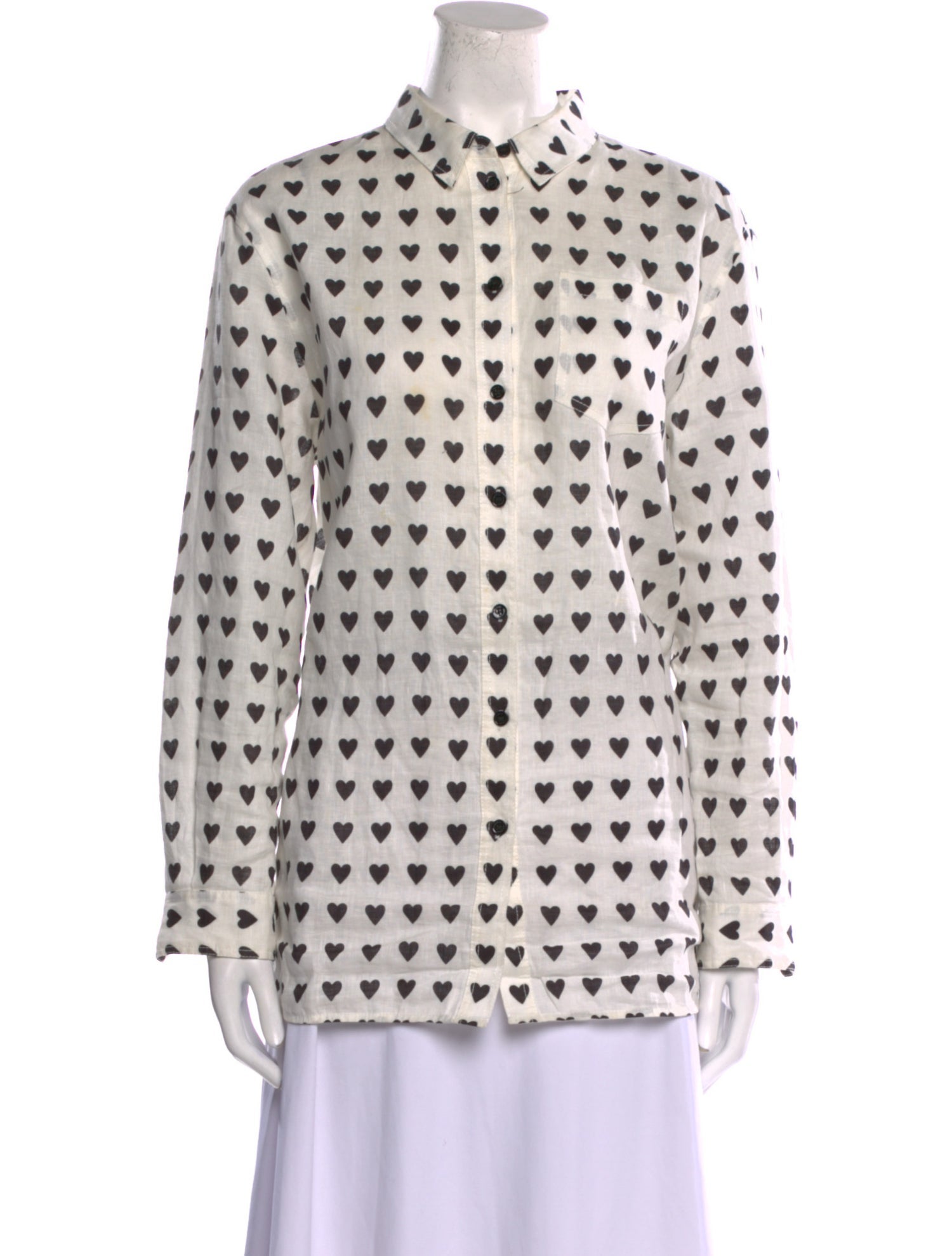 Burberry Linen Printed Button-Up Top