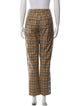 Burberry Plaid Print Straight Leg Pants
