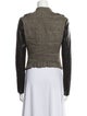Burberry Linen Tweed Pattern Biker Jacket