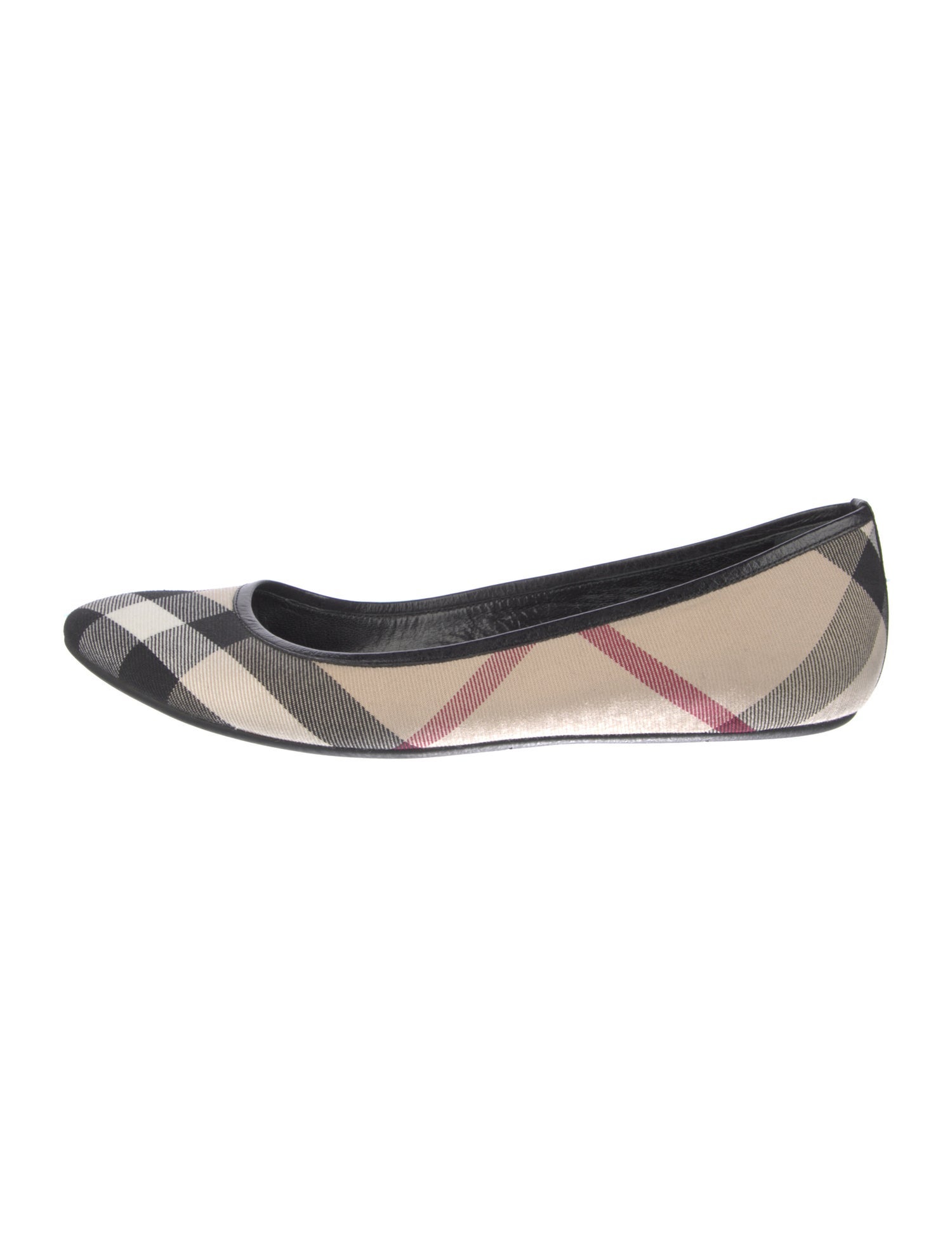 Burberry Nova Check Pattern Canvas Ballet Flats