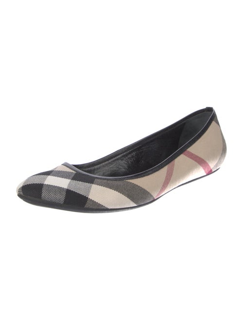 Burberry Nova Check Pattern Canvas Ballet Flats