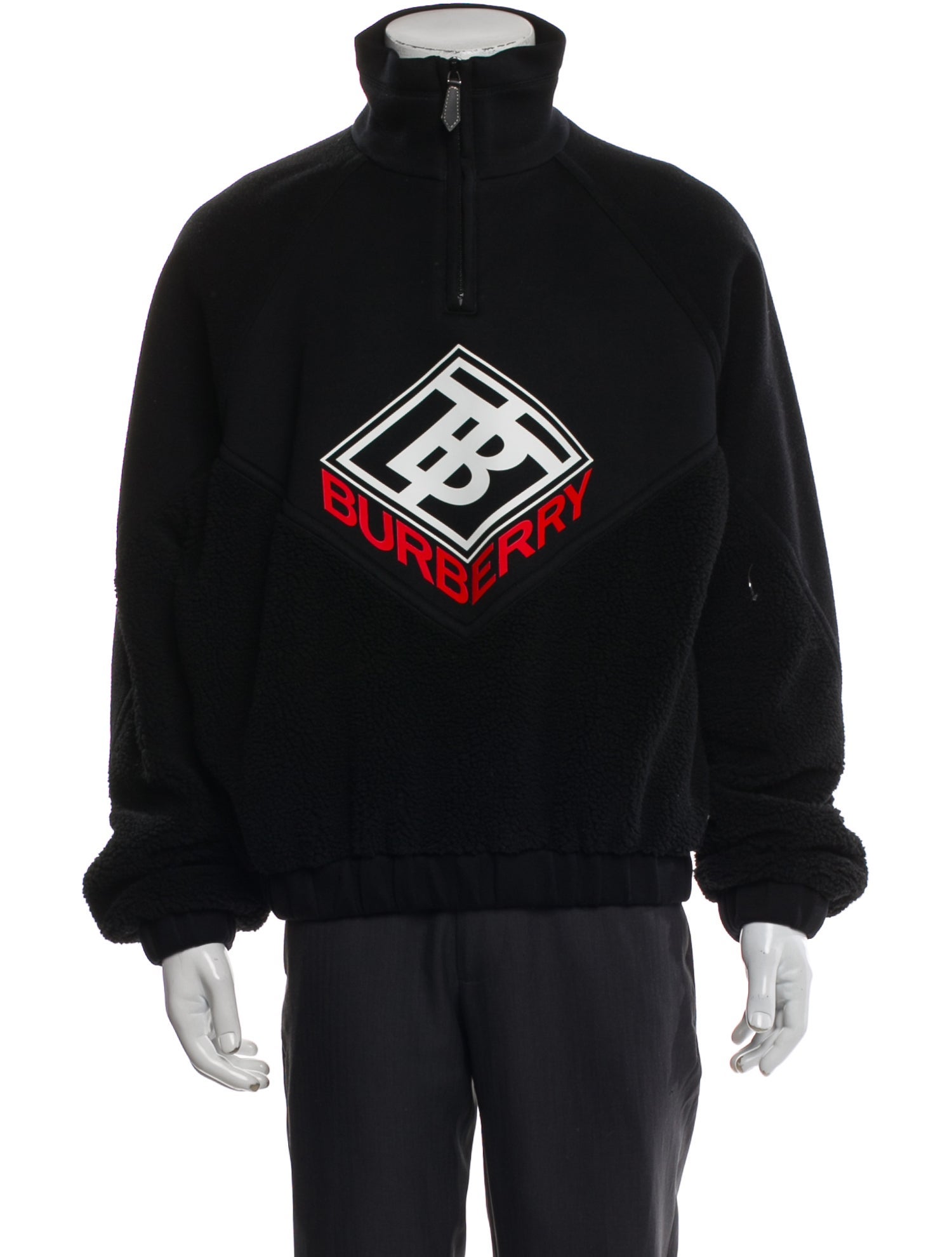 Burberry Graphic Print Mock Neck Sweatshirt