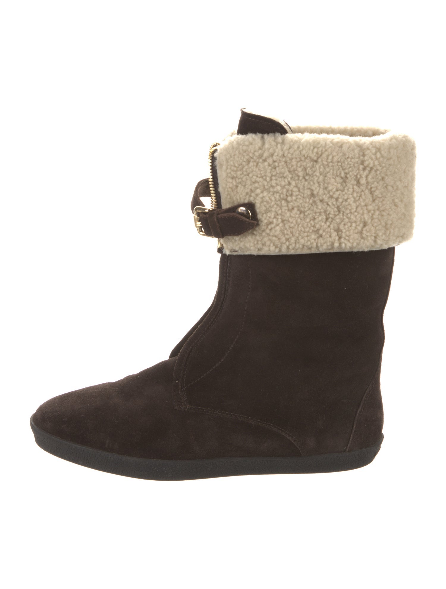 Burberry Suede Colorblock Pattern Lace-Up Boots