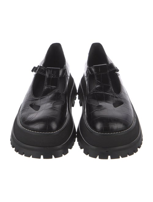 Burberry Aldwych Embossed Leather Mary Jane Flats