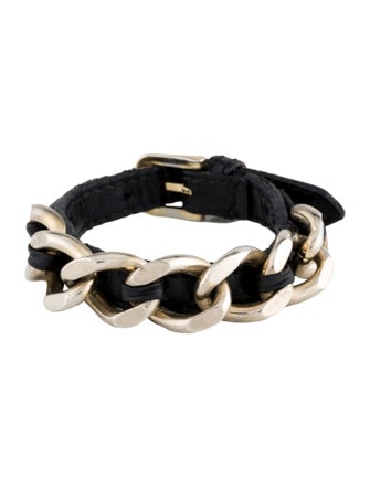 Burberry Leather Chain Wrap Bracelet