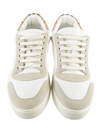 Burberry Leather Colorblock Pattern Sneakers