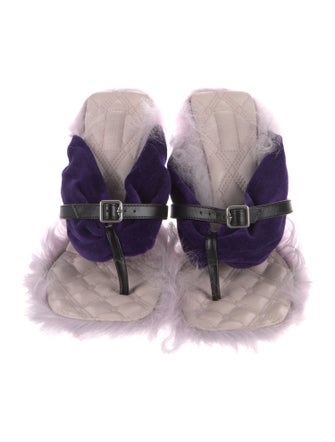 Burberry Suede Printed Slides