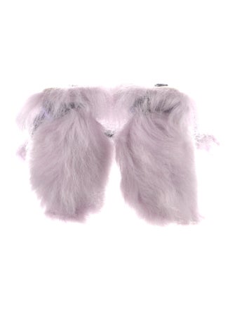 Burberry Suede Printed Slides