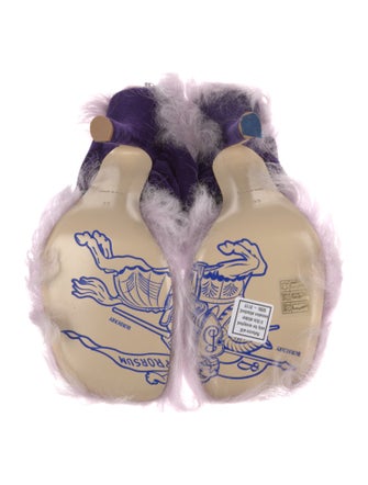 Burberry Suede Printed Slides