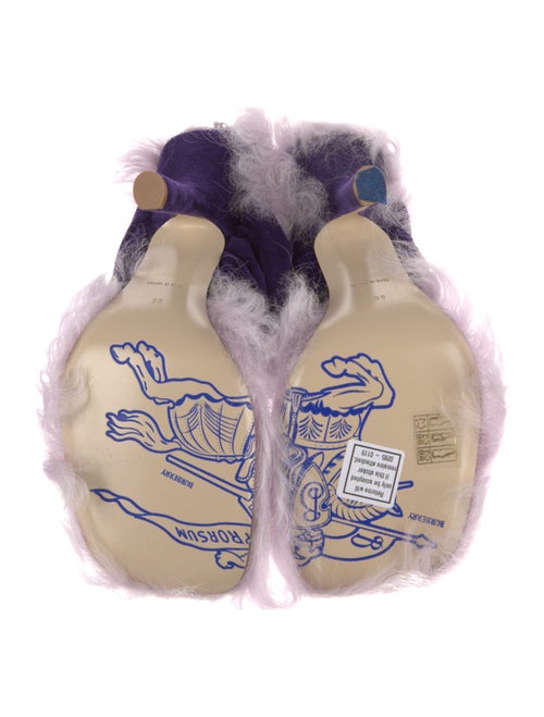 Burberry Suede Printed Slides