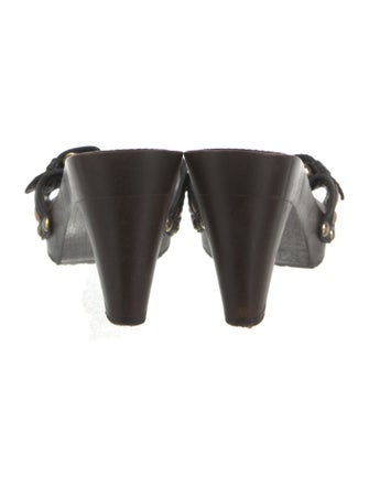 Burberry House Check Pattern Leather Slides