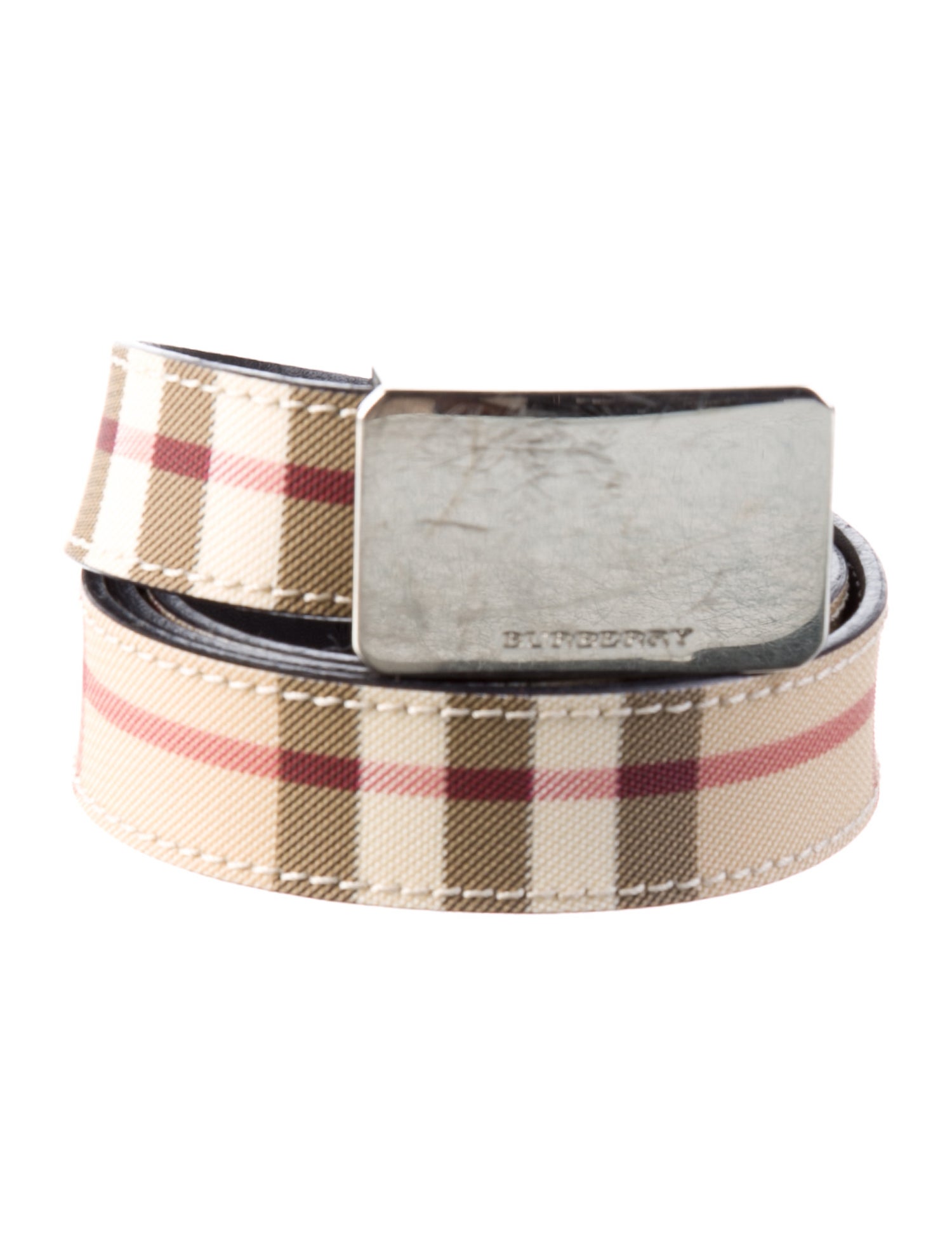 Burberry House Check Pattern Skinny Belt