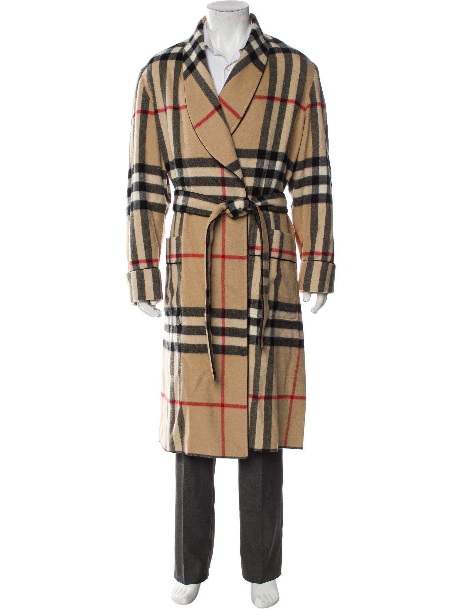 Burberry London Nova Check Pattern Cashmere Robe
