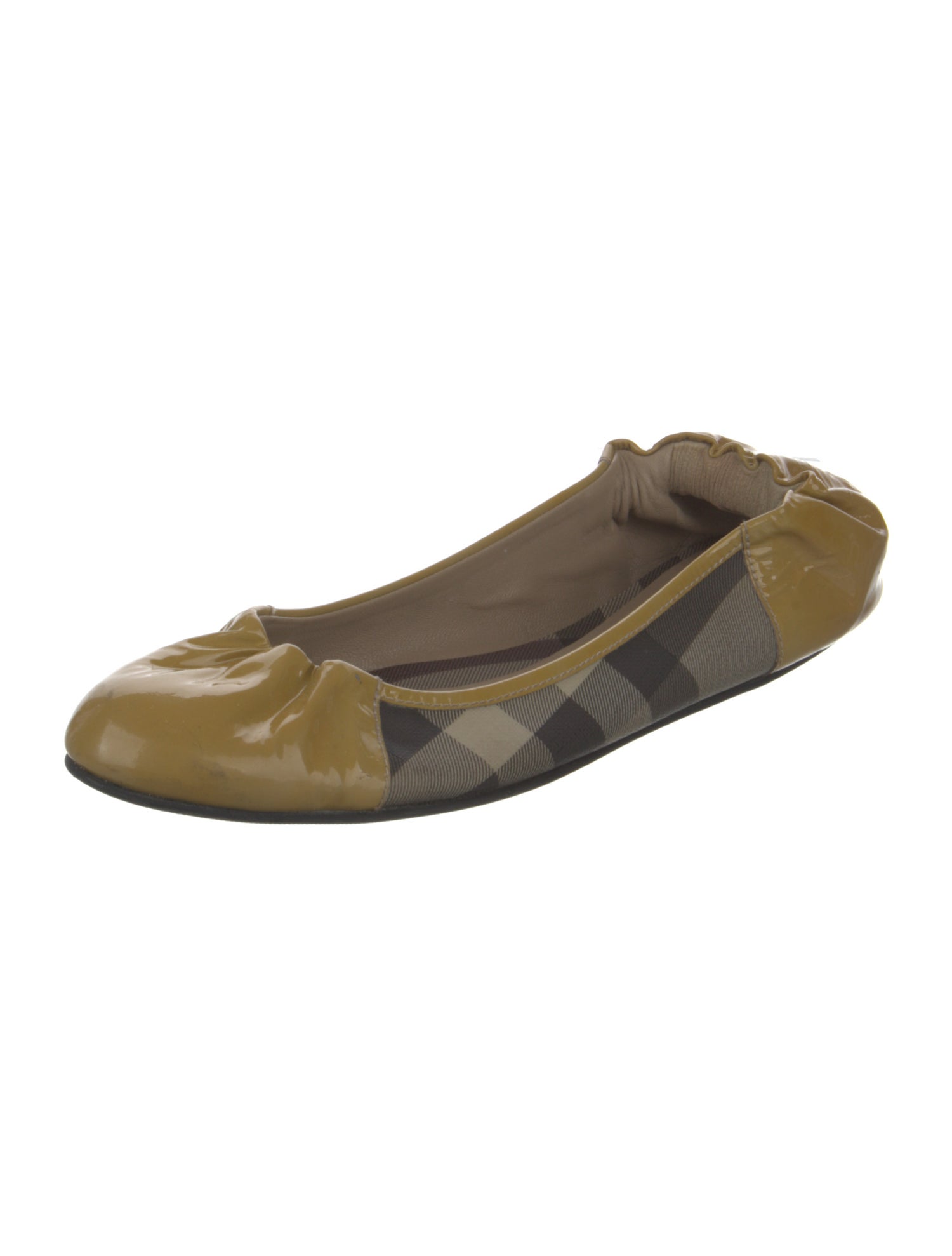 Burberry Patent Leather Printed Ballet Flats