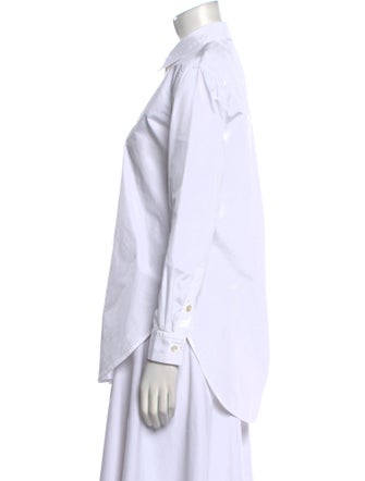 Burberry Long Sleeve Button-Up Top