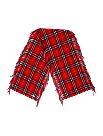 Burberry Cashmere Nova Check Pattern Scarf