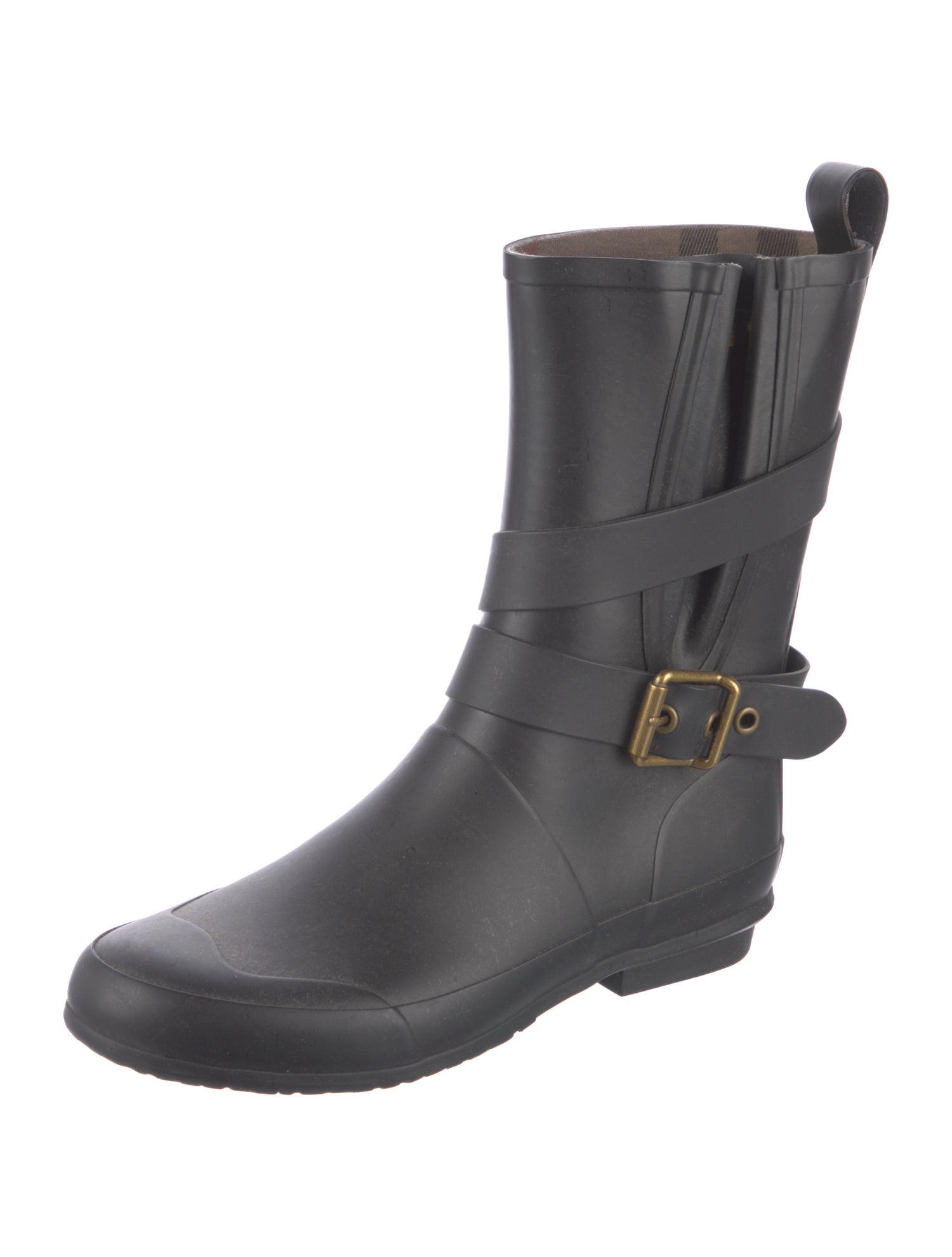 Burberry Nova Check Pattern Rubber Rain Boots