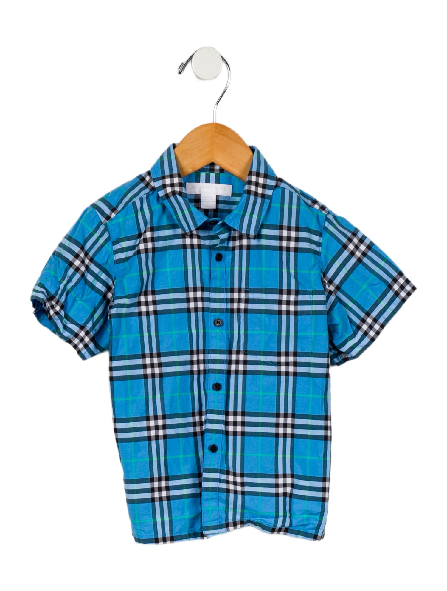 Burberry Short-Sleeve Check Printed Shirt