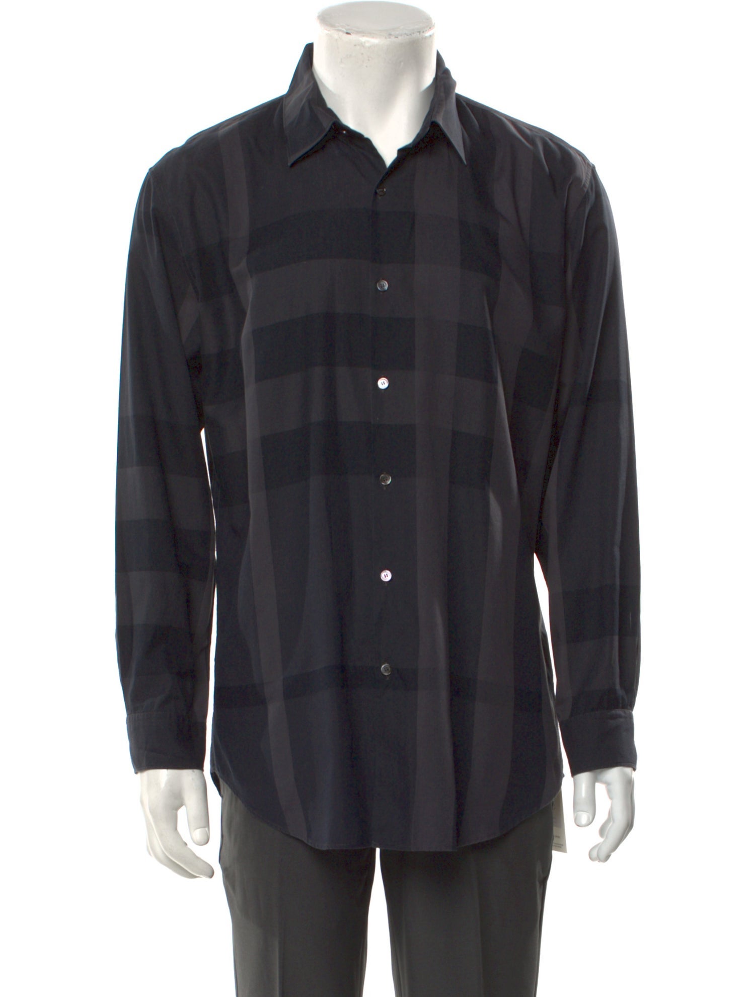 Burberry Plaid Print Long Sleeve Shirt