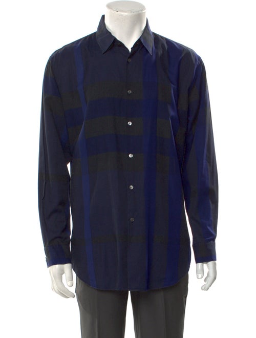 Burberry Plaid Print Long Sleeve Shirt