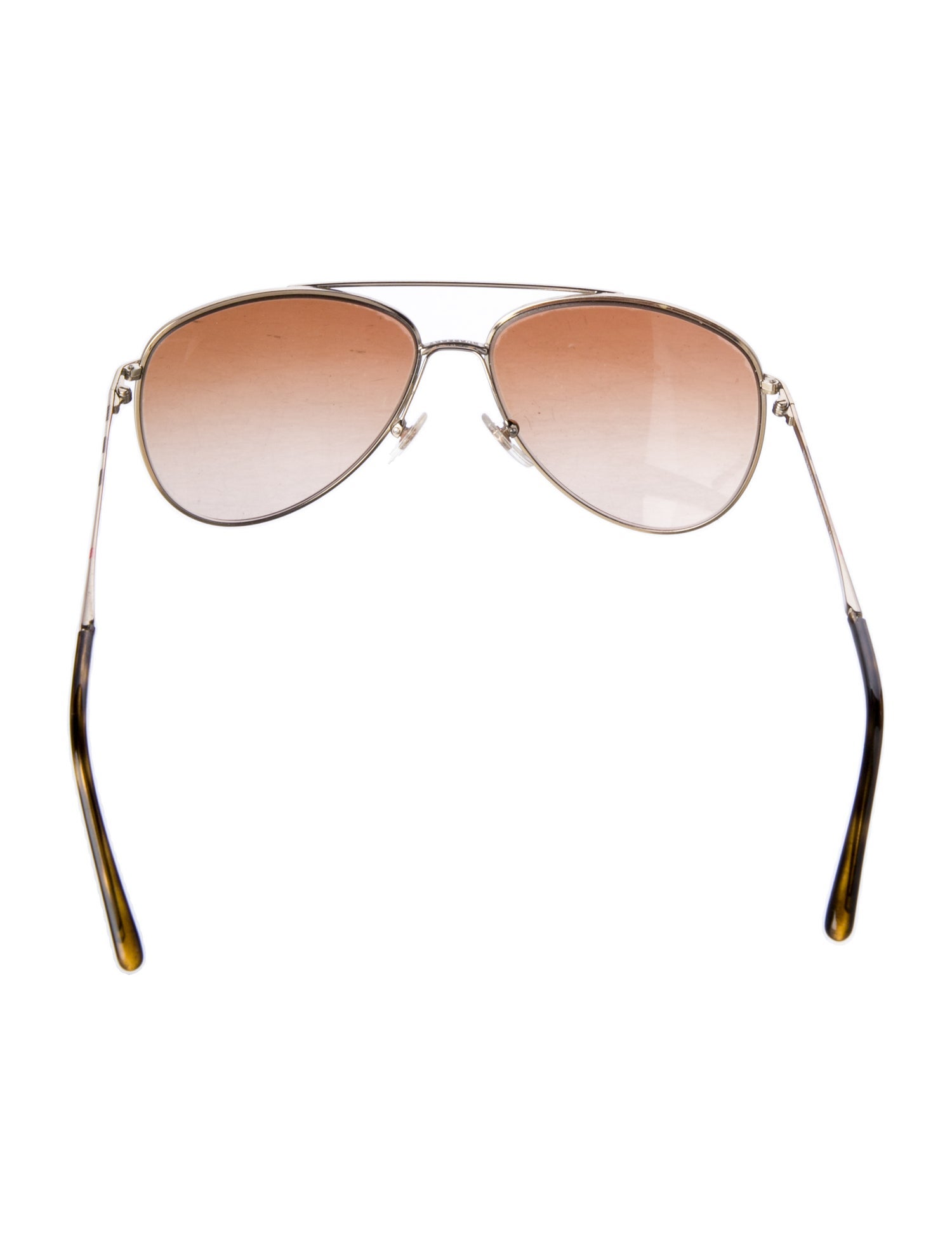 Burberry Nova Check Pattern Aviator Sunglasses