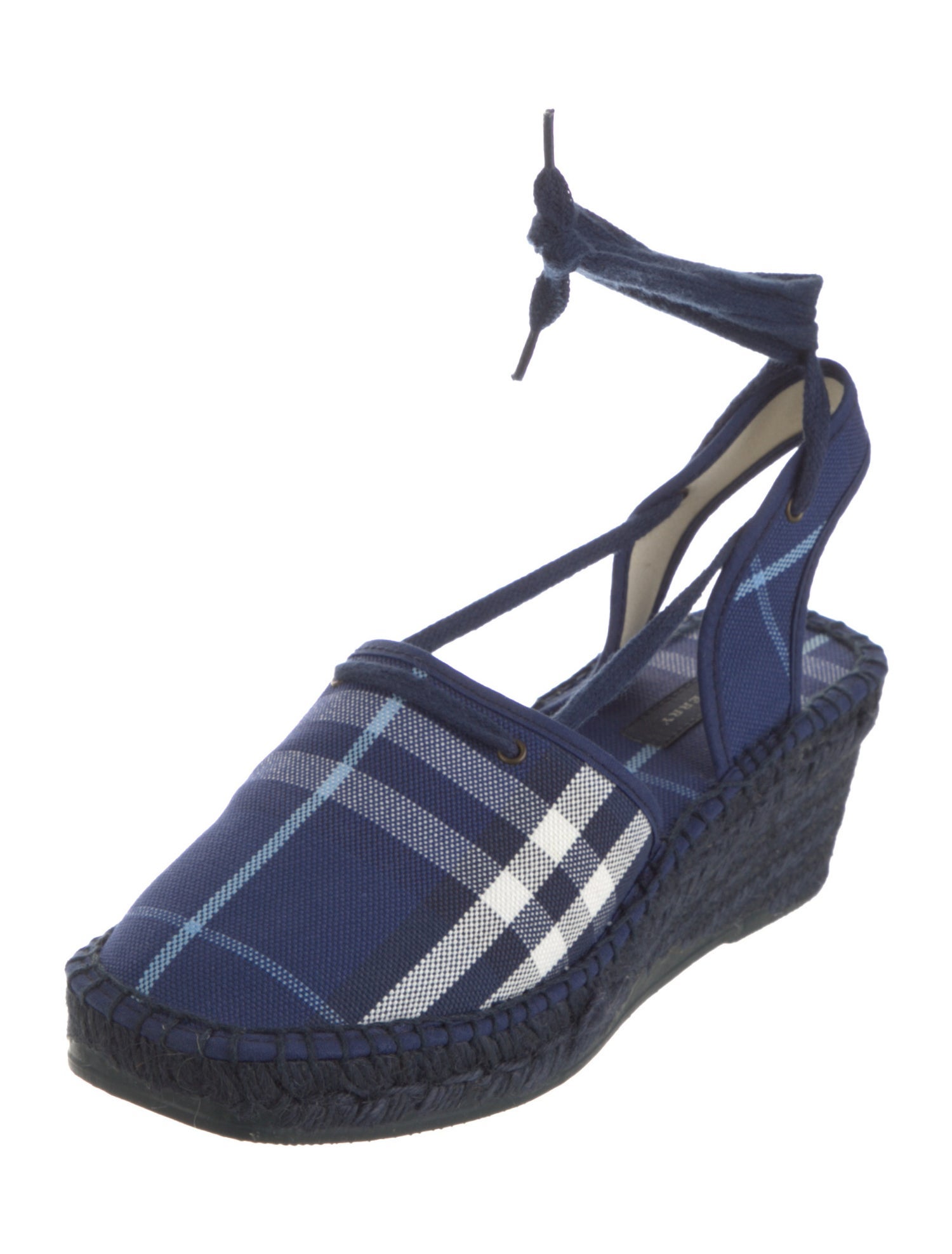 Burberry Nova Check Pattern Canvas Slingback Pumps
