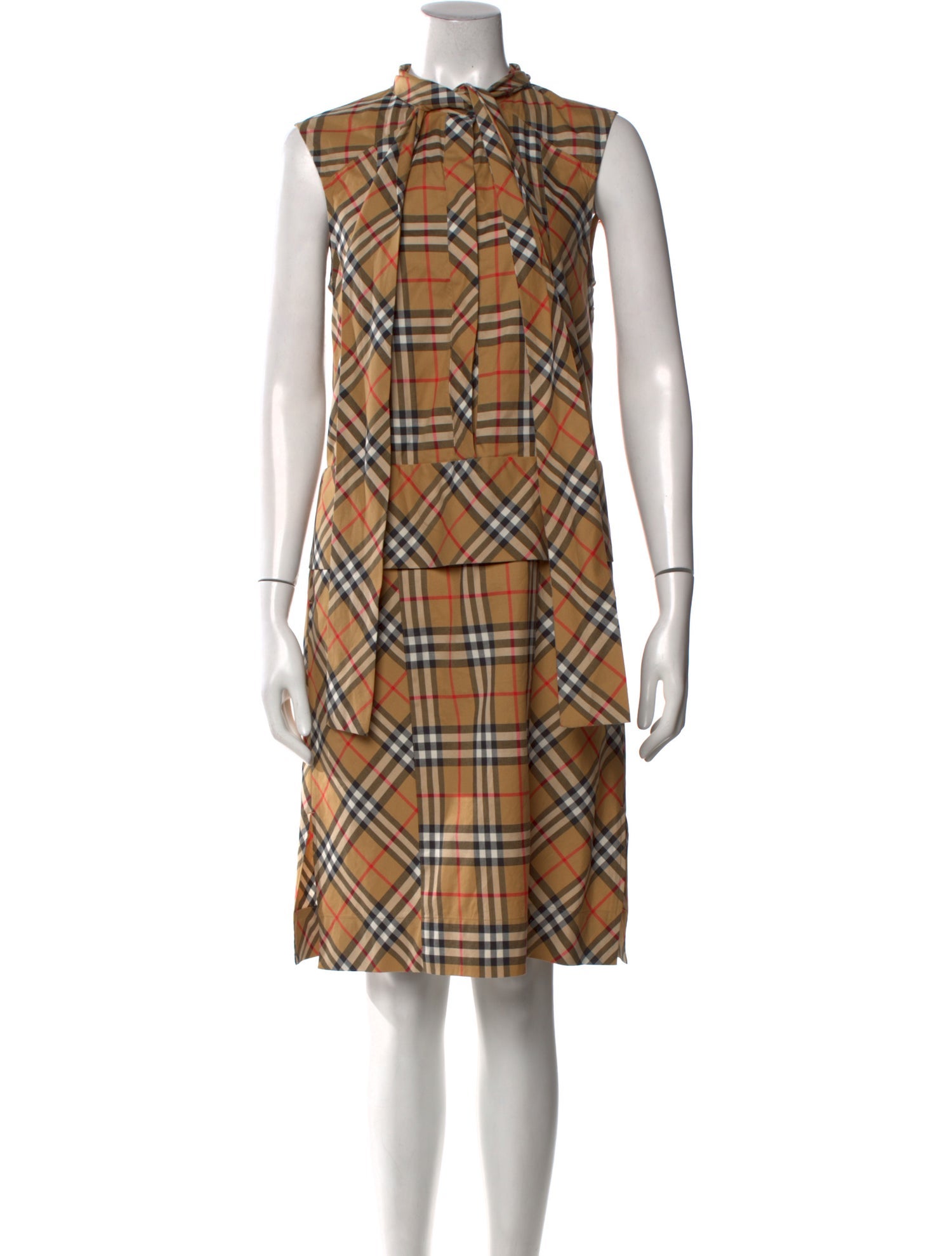 Burberry Plaid Print Knee-Length Dress