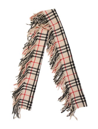 Burberry Wool Nova Check Pattern Scarf