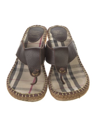 Burberry House Check Pattern Leather Espadrilles