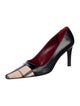 Burberry House Check Pattern Leather Pumps