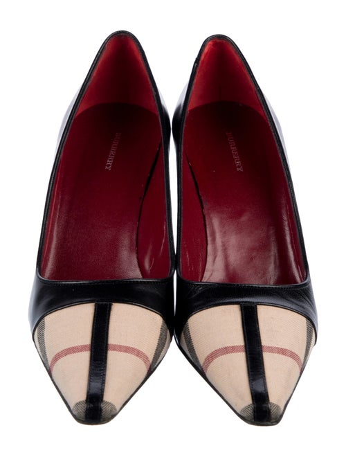 Burberry House Check Pattern Leather Pumps