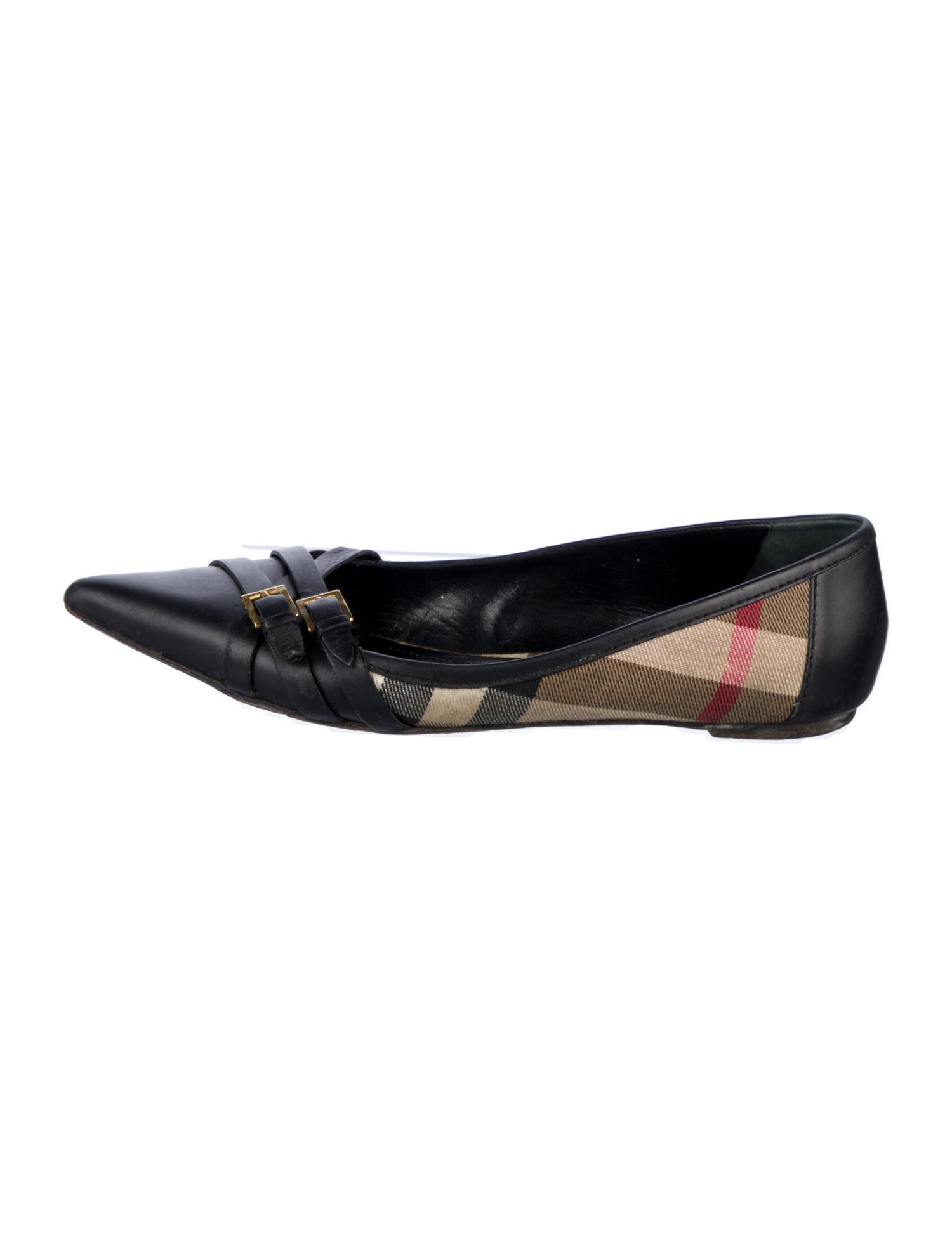 Burberry Nova Check Pattern Canvas Ballet Flats