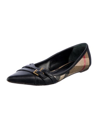 Burberry Nova Check Pattern Canvas Ballet Flats