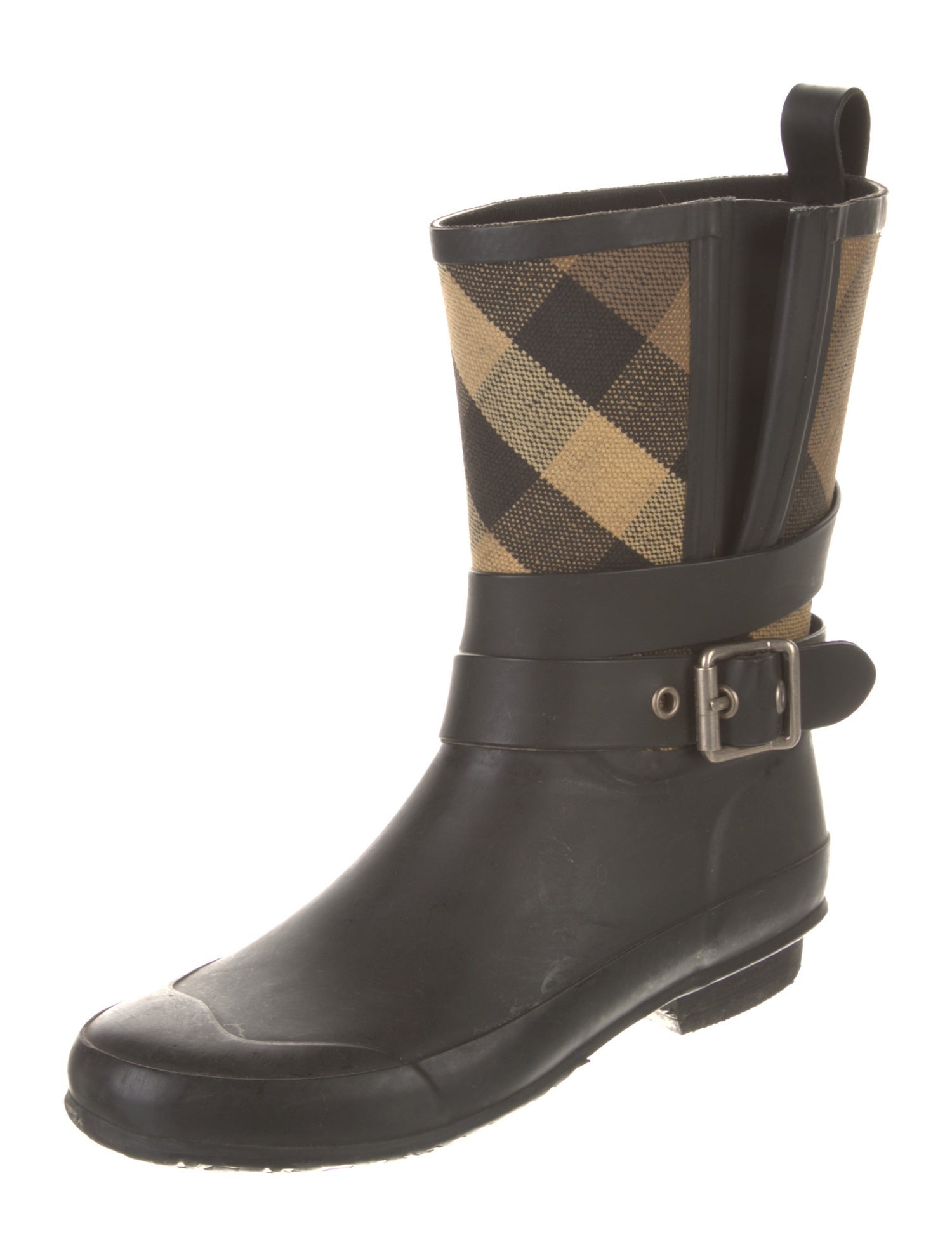 Burberry Exploded Check Pattern Canvas Rain Boots