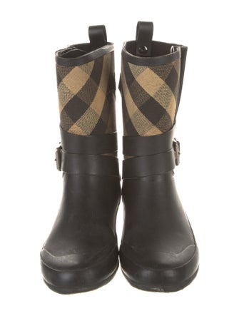 Burberry Exploded Check Pattern Canvas Rain Boots