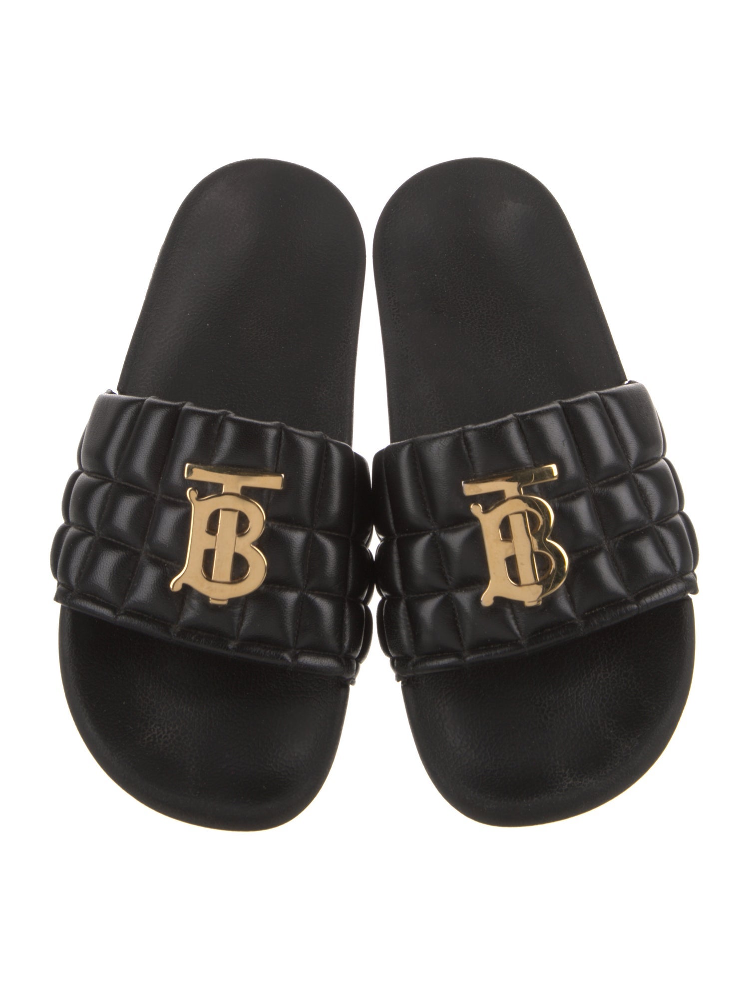 【BURBERRY】TB MONOGRAM SLIDES BurberryTB Monogram Slides in Black