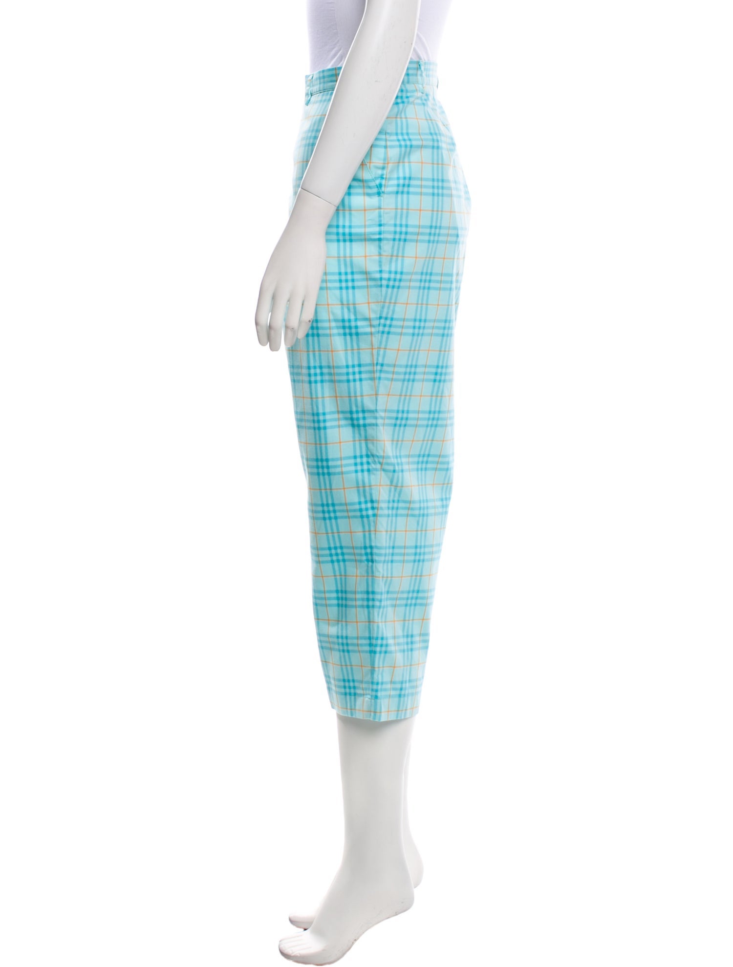 Burberry Plaid Print Wide Leg Pants